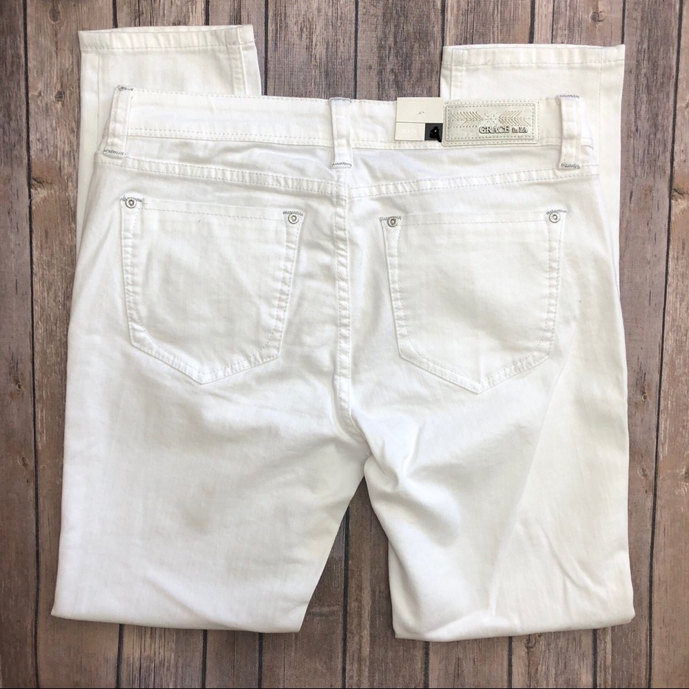 GRACE IN LA White Easy Fit Skinny Jeans - Picture 4 of 6
